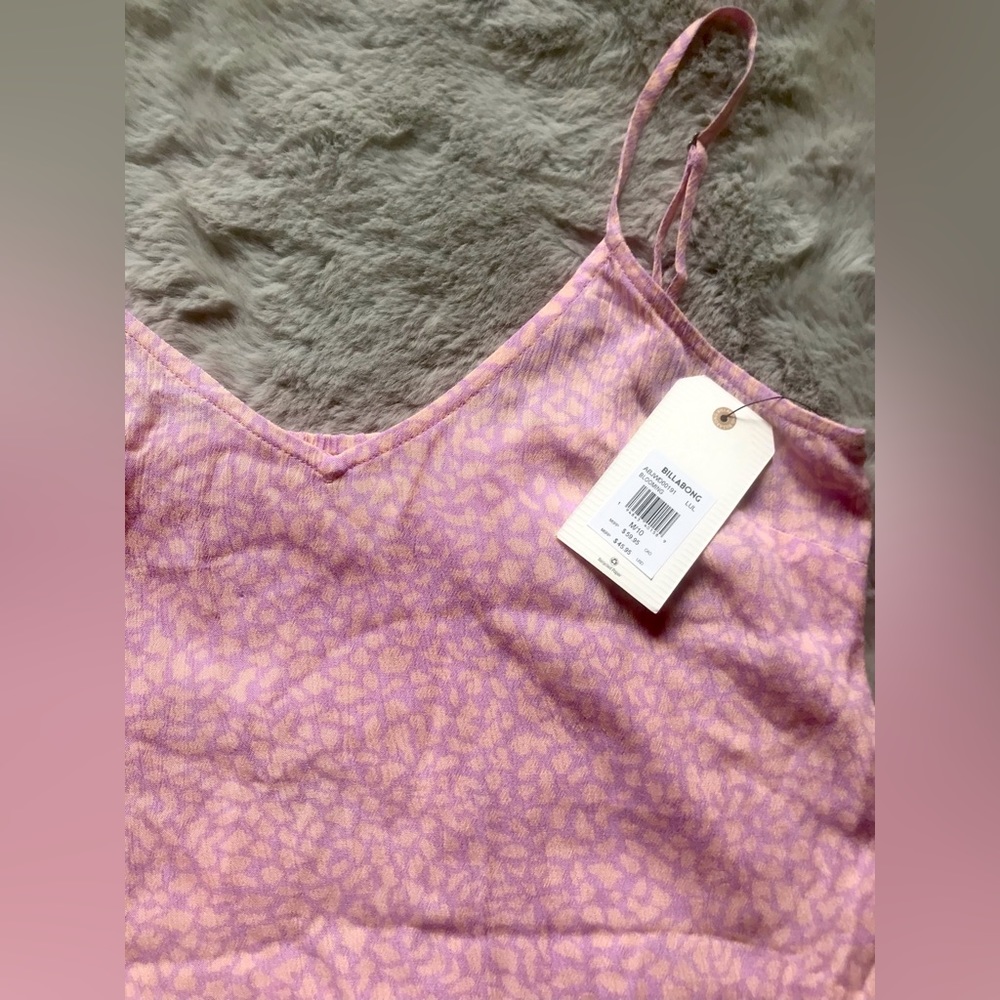 Billabong pink and purple leopard print light weight slip dress women’s medium